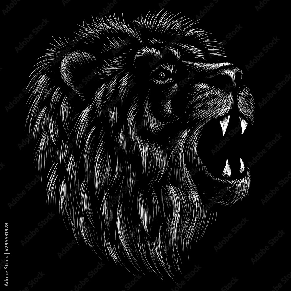 The Vector logo lion for tattoo or T-shirt print design or outwear ...