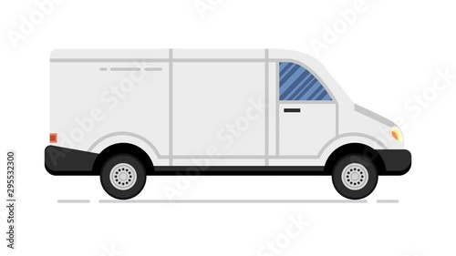 Car animation. Small delivery van. Looped animation. 4K resolution.