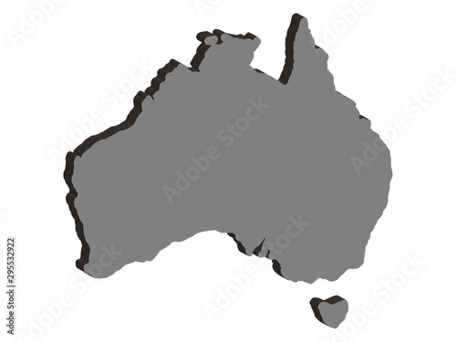 3D Australia map Vector illustration