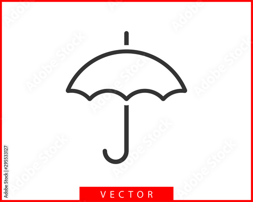 Umbrella icon vector. Rain protection. Concept for insurance company. Black and white silhouette flat design