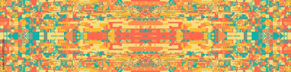 Fototapeta premium Abstract Symbols Random Distributed Pattern Generative Art background illustration