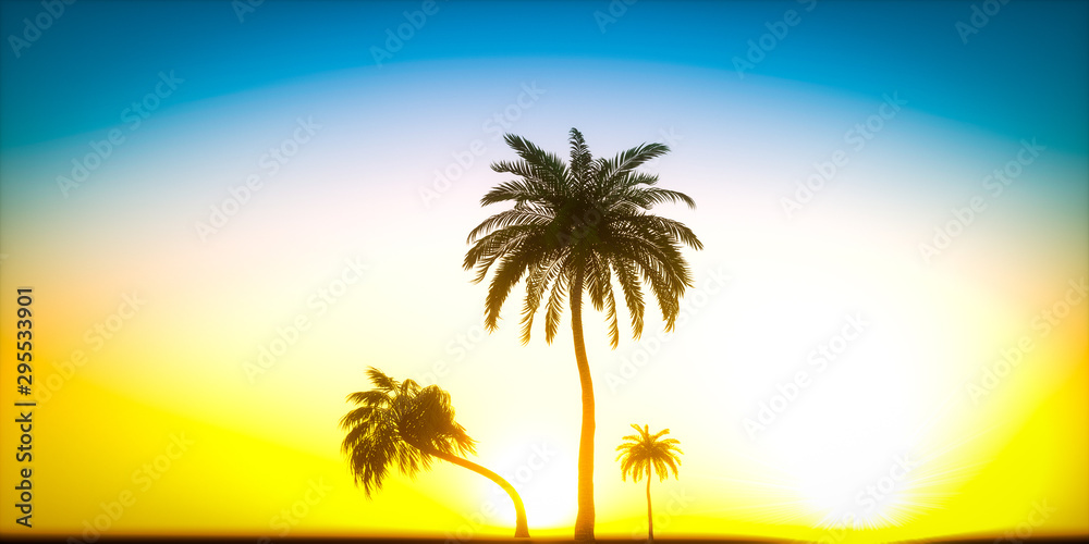 Palms Silhuette in the Sunrise