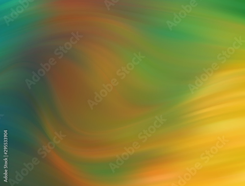 Creative background with abstract acrylic painted waves. Beautiful marble texture. Orange and green colors.