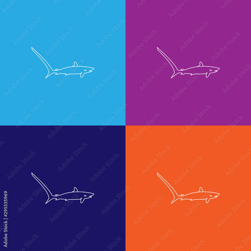 shark-fox icon. Element of popular sea animals icon. Premium quality graphic design. Signs, symbols collection icon for websites, web design