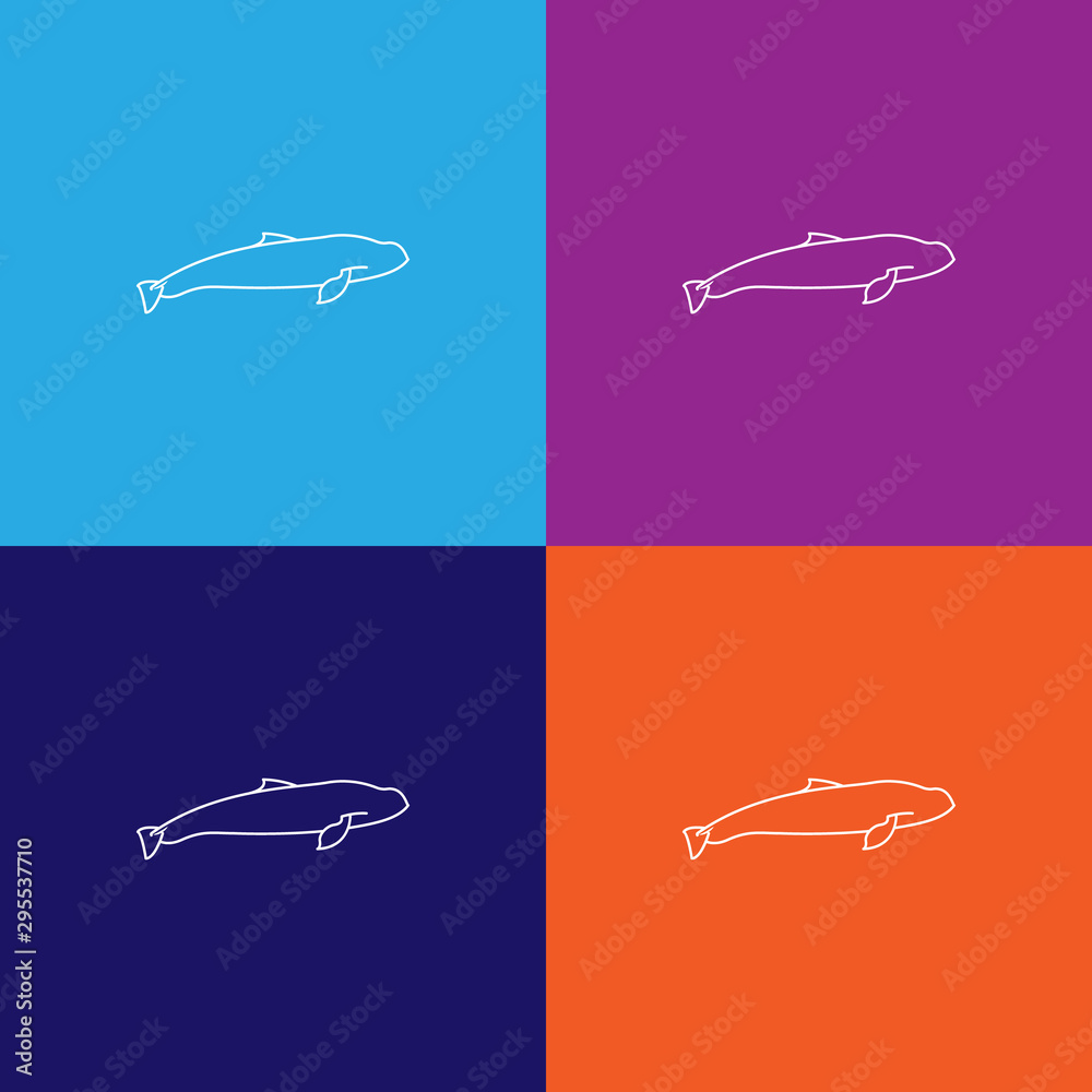 Fototapeta premium Harbor porpoise icon. Element of popular sea animals icon. Premium quality graphic design. Signs, symbols collection icon for websites, web design