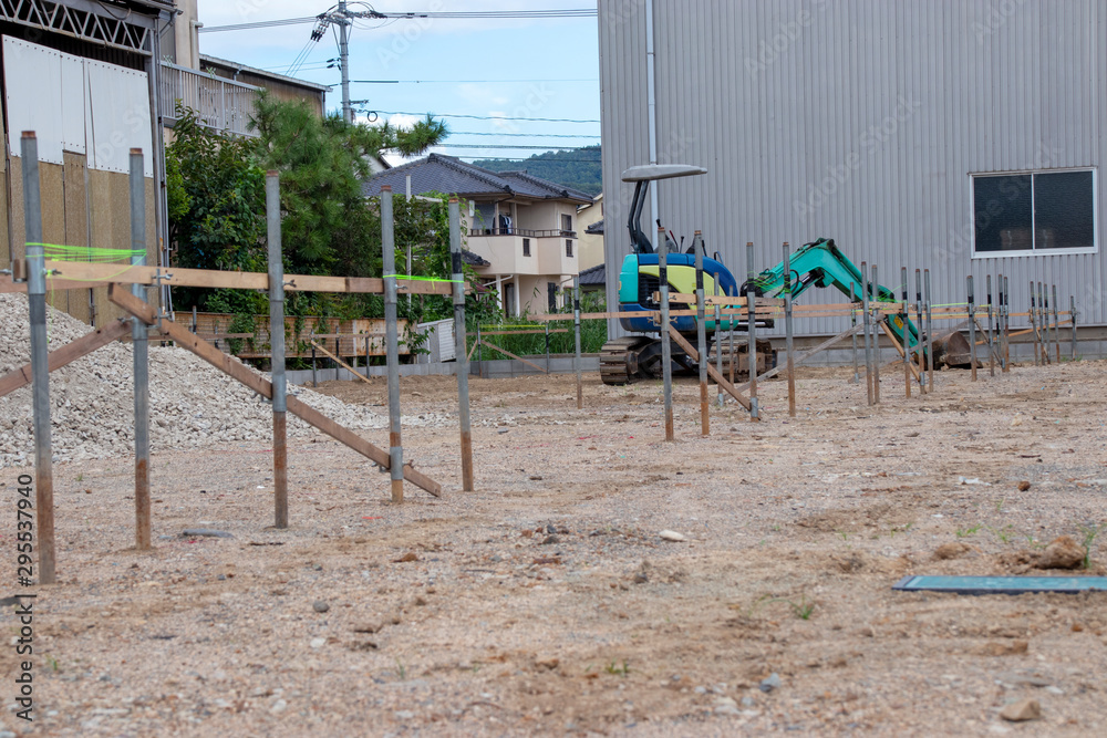 住宅の建設現場