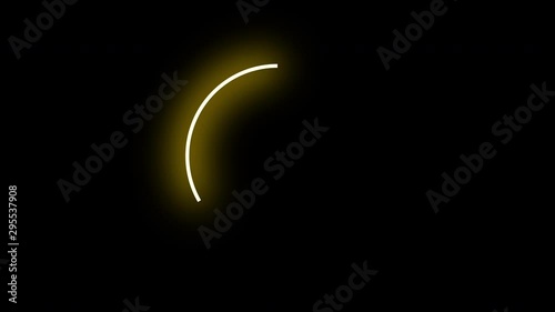 Wallpaper Mural Neon circle yellow-colored on a black background. It is drawn and disappears cyclically. Motion graphics. Torontodigital.ca