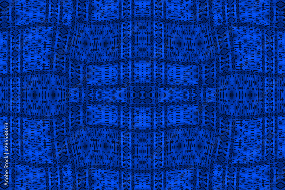 Colorful African fabric, blue color