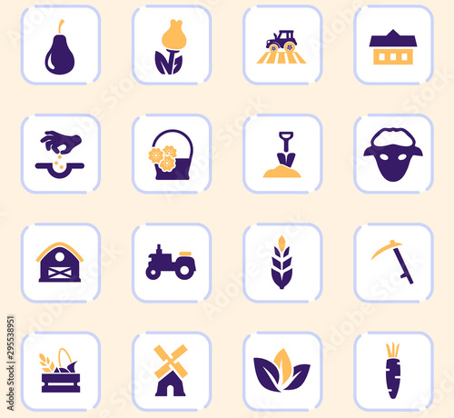 Agricultural icons set