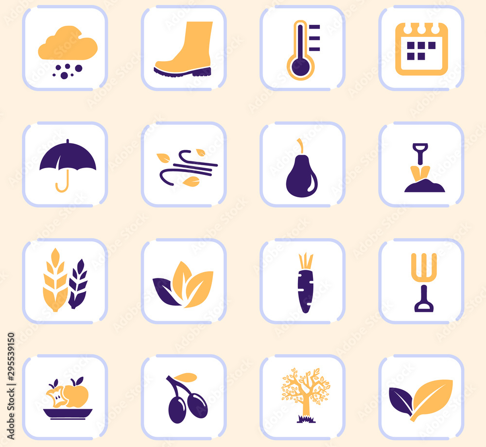 Autumn icons set Autumn icons set