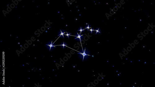 Zodiac constellation Leo, stars on a black background, starry sky