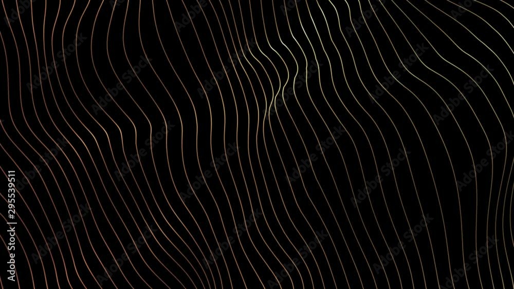 Abstract 4k. Motion graphic. Dynamic backdrop. Gold color. Wavy lines animated background. Luxury minimalism waves. 3840x2160p