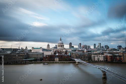 Skyline of the City of London by the river Thames