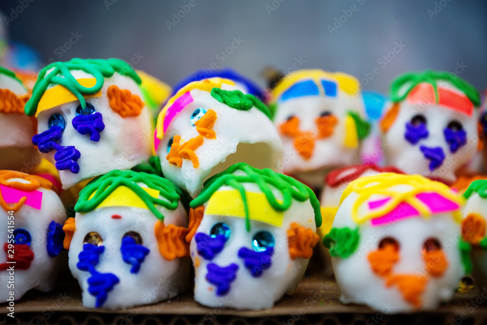 Mexican sugar skull candy, calaveras, for dias de los muertos