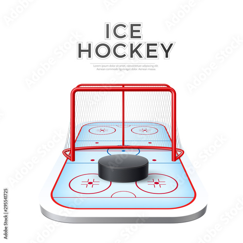 Vector ice hockey playground arena 3d icon