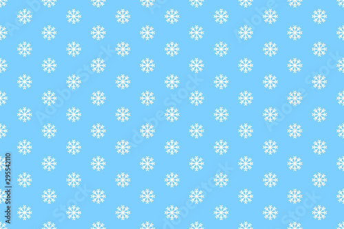 Seamless pattern. White snowflakes isolated on a bluish background. Vector drawing. Texture.