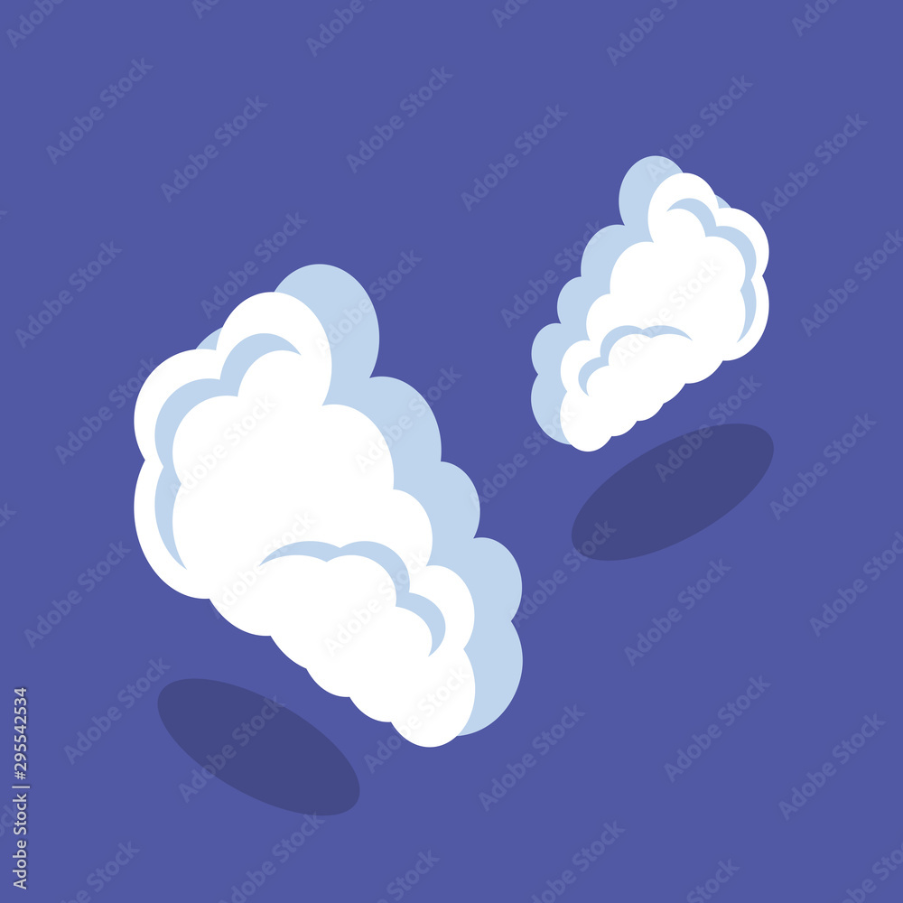 clouds shape in blue background