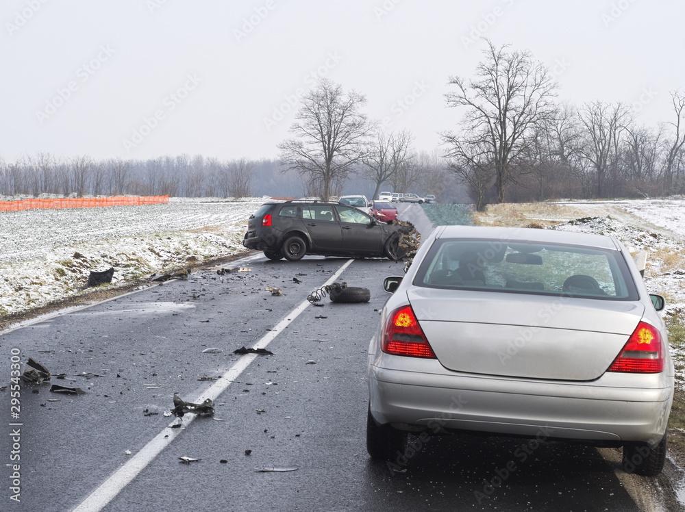 Damaged Cars on the Road Damaged Cars on the Road