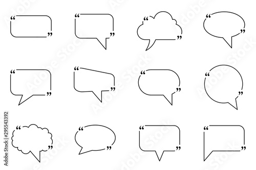Set quote box frame, texting quote boxes, bubble blog quotes symbols – stock vector