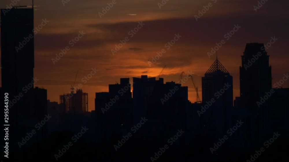Timelapse of the sunset over the Manila cityscape. Timelapse of the sunset over the Manila cityscape.