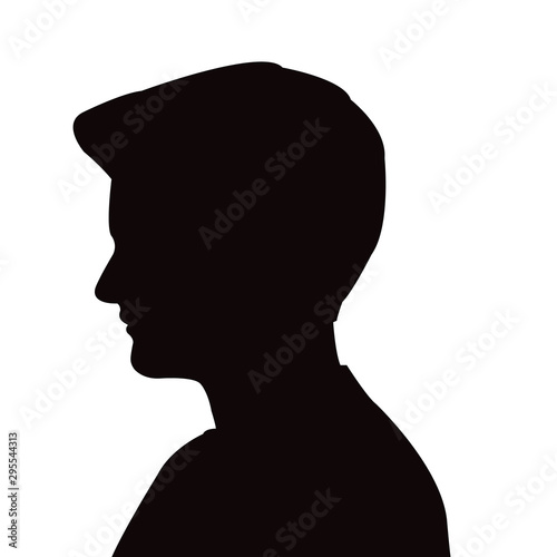 a young man head silhouette vector