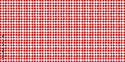 Red and white checked tablecloth pattern, checkered tablecloth for picnic - stock vector