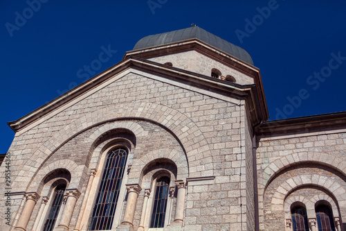  side view of old white church 