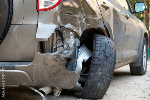 Cars accident on a road