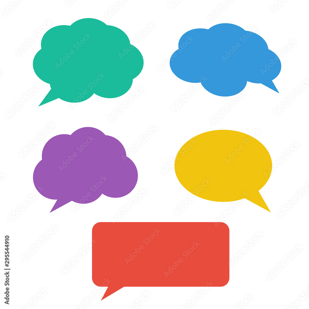Blank empty white speech bubbles. Cloud bubble speech for communication Blank empty white speech bubbles. Cloud bubble speech for communication