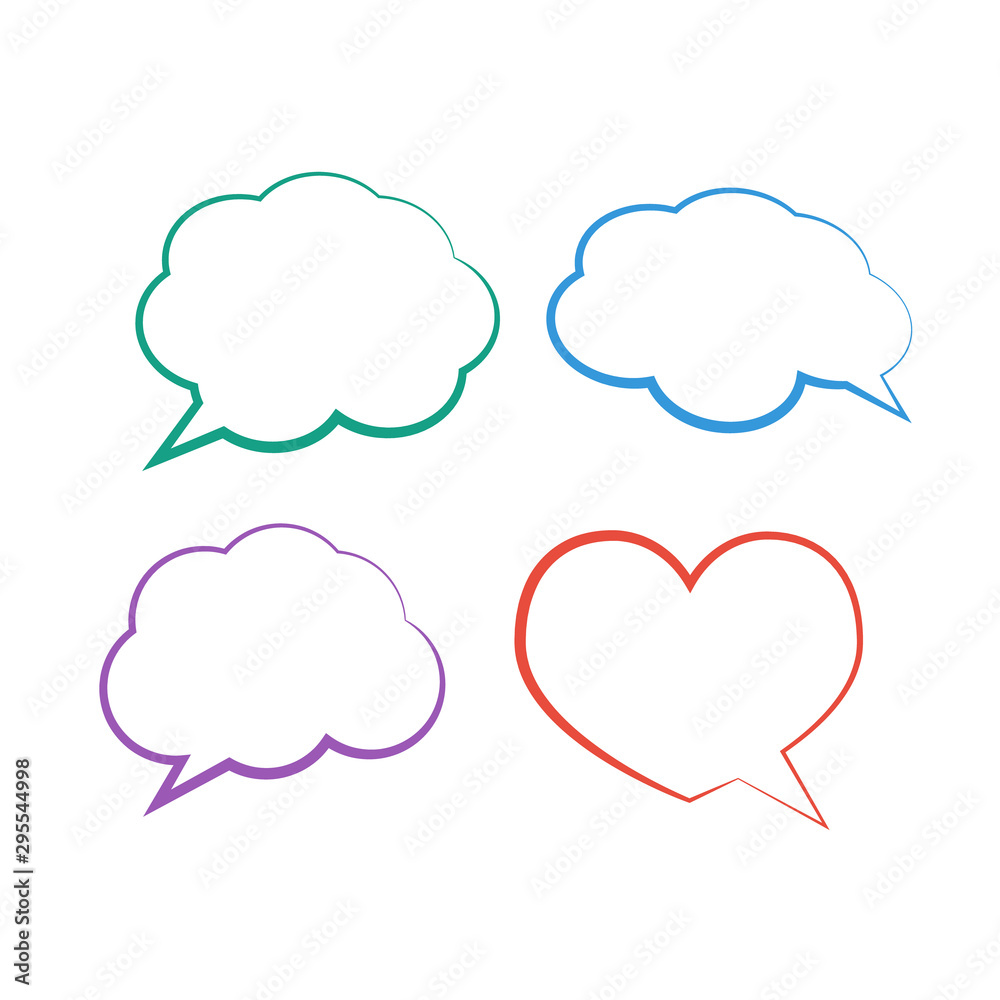 Stickers of speech bubbles vector. Cloud bubble speech for communication Stickers of speech bubbles vector. Cloud bubble speech for communication