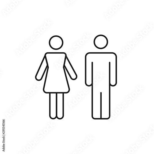 WC sign restroom. Toilet male and female pictogram. Wc line icon