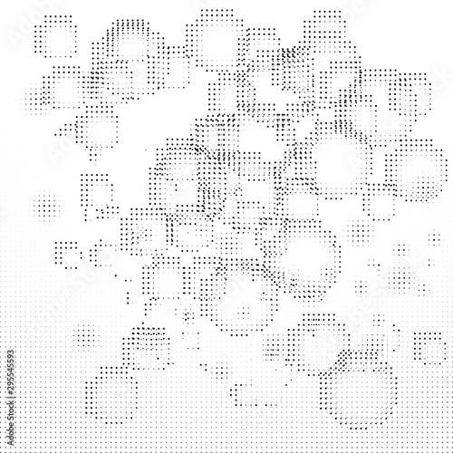 Halftone Pattern. Set of Dots. Dotted Texture on White Background. Overlay Grunge Template. Distress Linear Design. Fade Monochrome Points. Pop Art Backdrop.