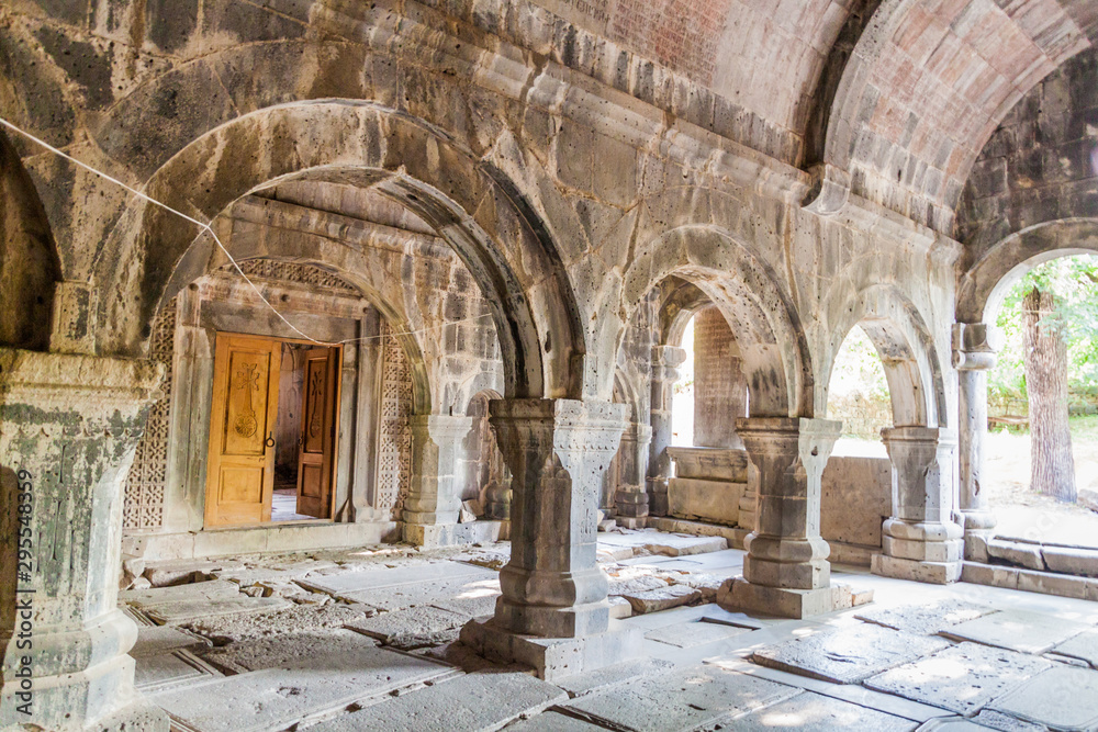 SANAHIN, ARMENIA - JULY 13, 2017: Interior of Sanahin monastery in Armenia