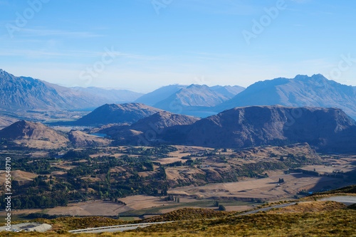 Queenstown New Zealand, mountains and rolling hills