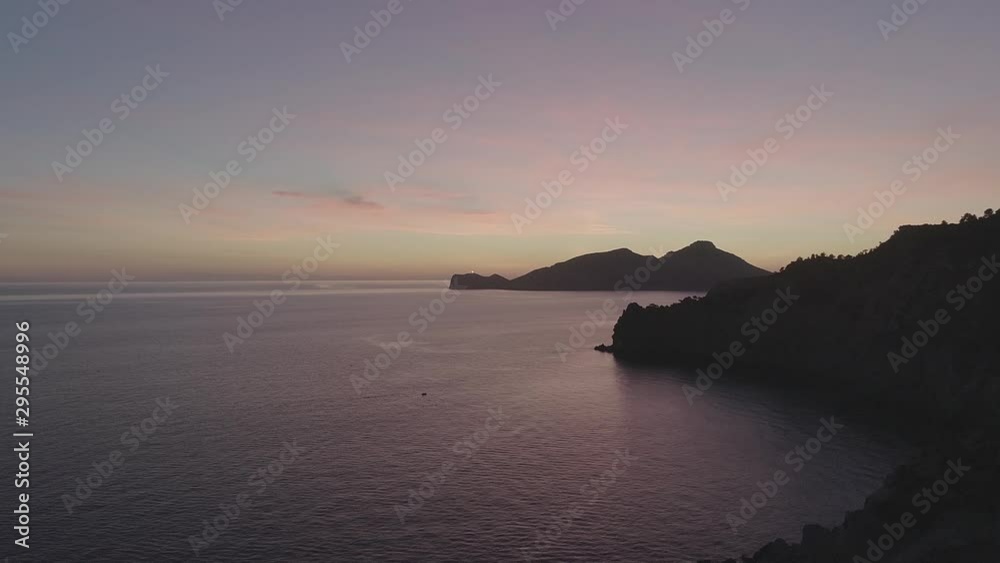 wonderful filming, video of sunset en the coast cliff of mallorca island wonderful filming, video of sunset en the coast cliff of mallorca island