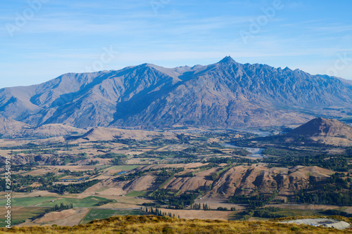 Queenstown New Zealand, mountains and rolling hills