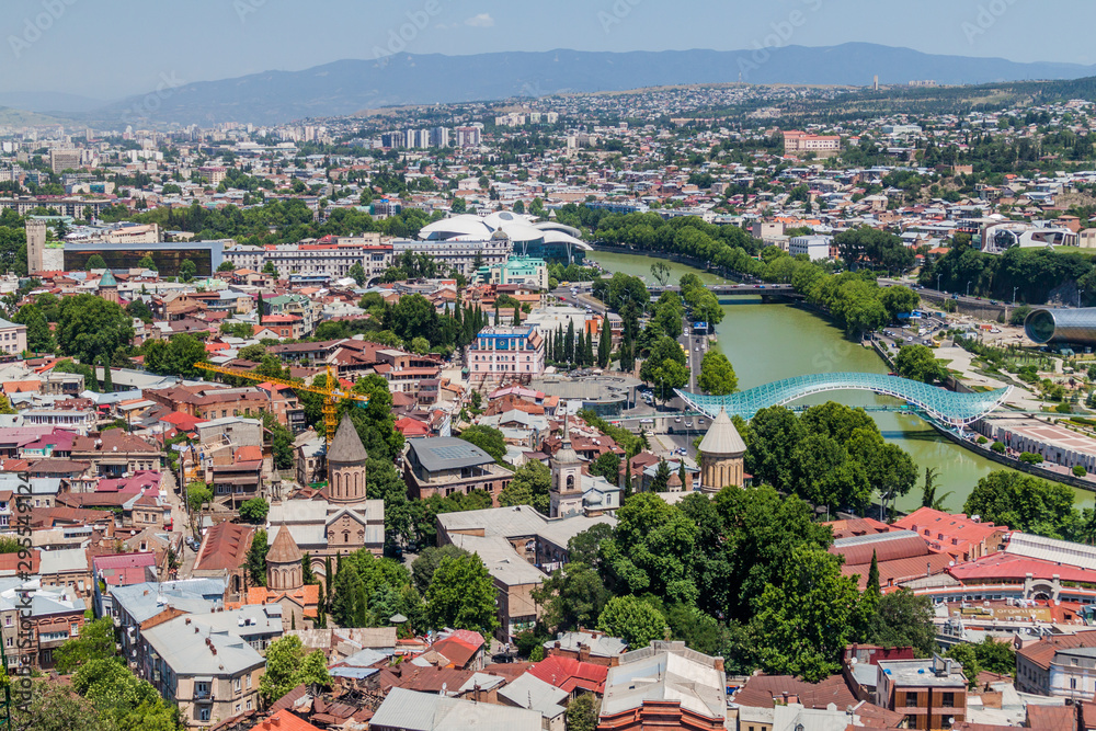 Aerial view of the Old town of Tbilisi, Georgia
