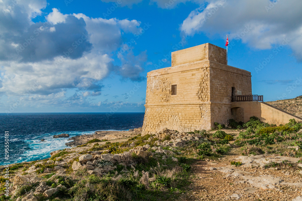 Dwejra tower on the island of Gozo, Malta