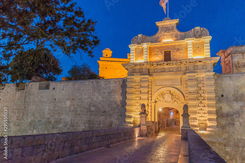 Gate of the fortified city Mdina in the Northern Region of Malta photo