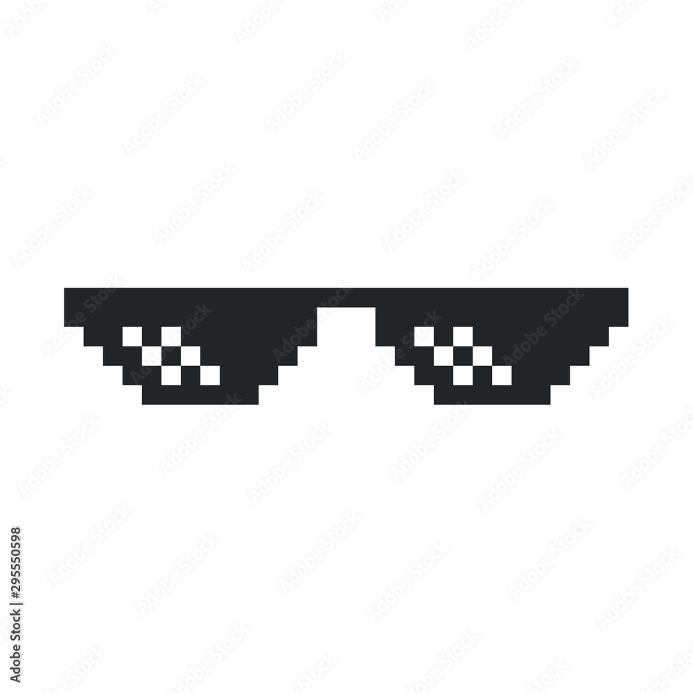 8bit Sunglasses. Funny Thug Life Meme Graphic Element. - Vector Stock  Vector | Adobe Stock
