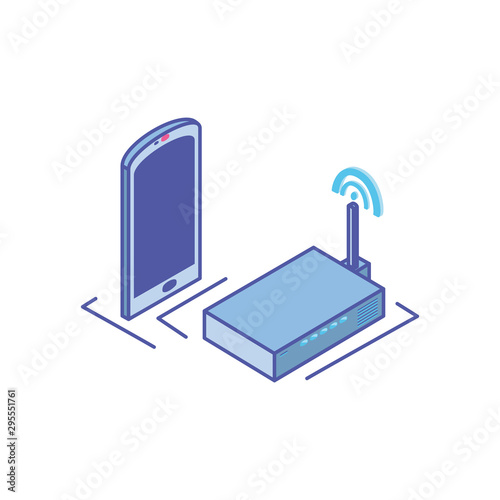 smartphone screen with wireless router