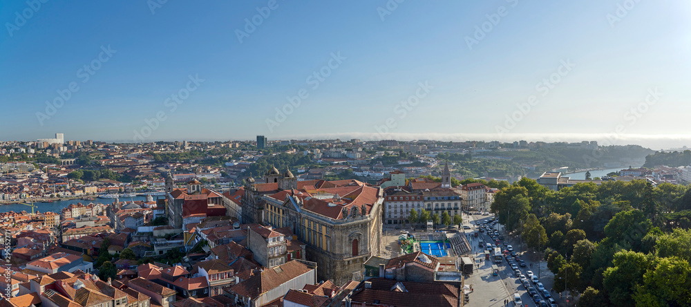 Obraz premium Portugal. Porto Clerigos Tower. Panorama from the observation deck to the South-West, Triangular - Photo Center