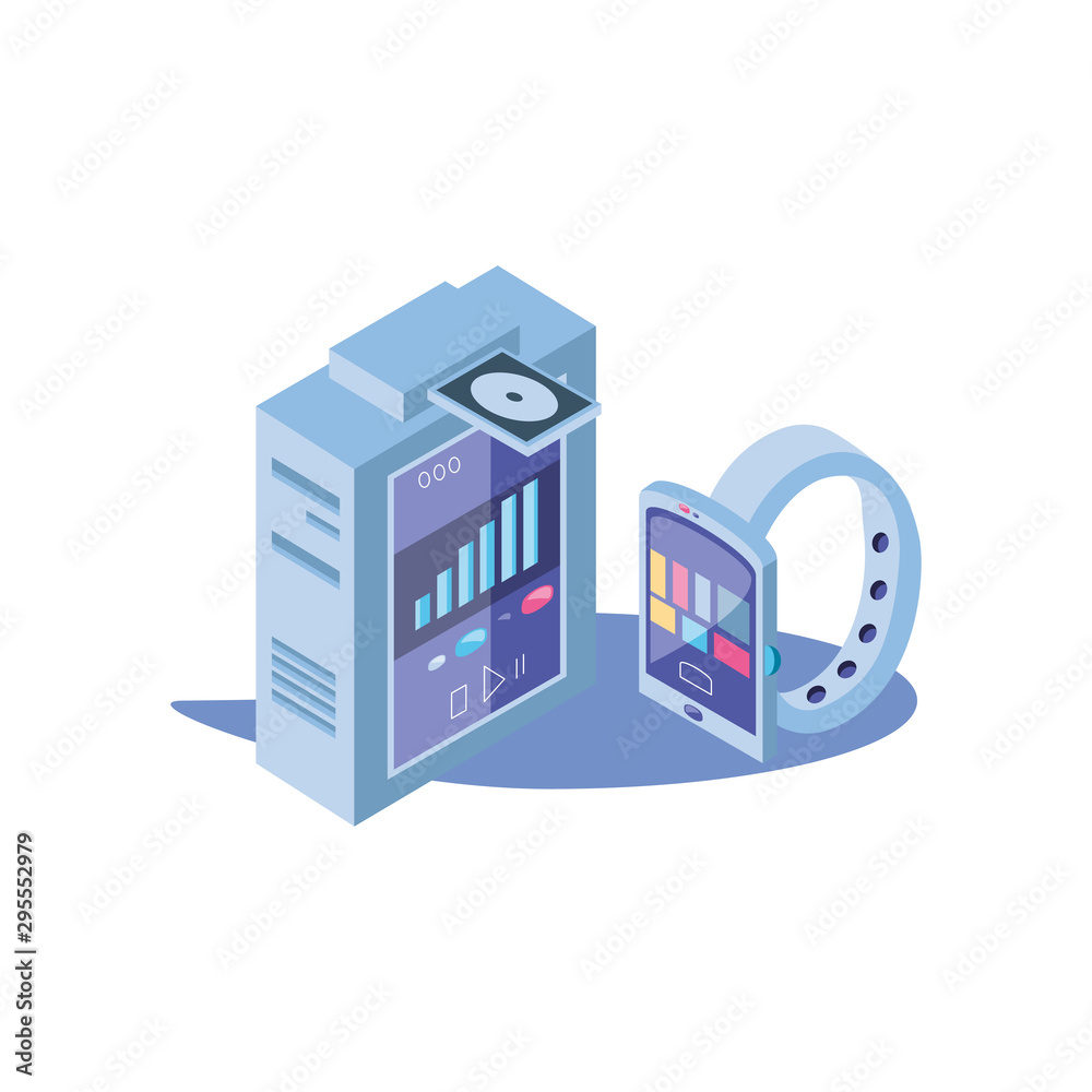 smart watch with server equipment