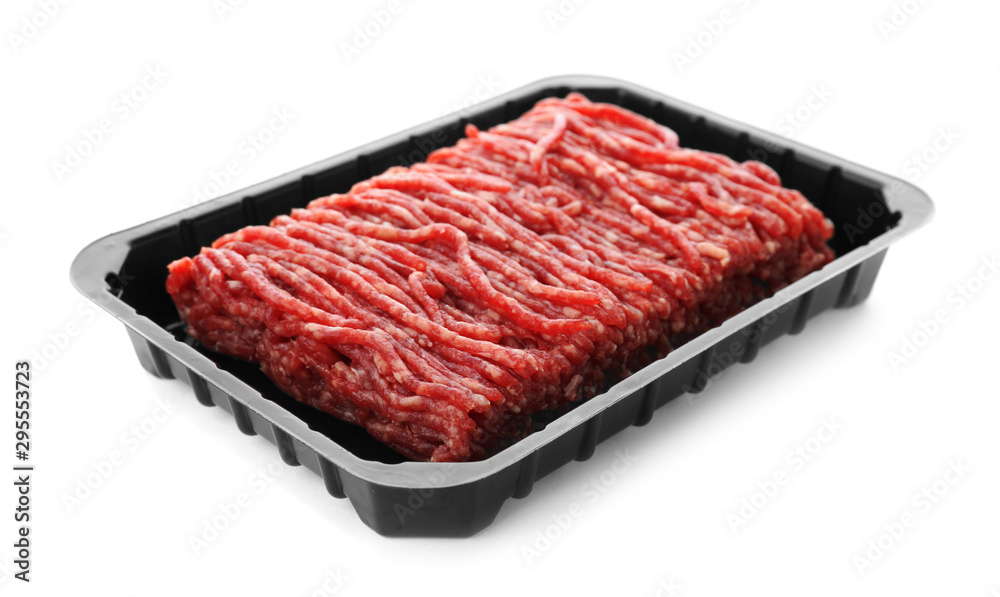 Fresh raw minced meat on white background Fresh raw minced meat on white background