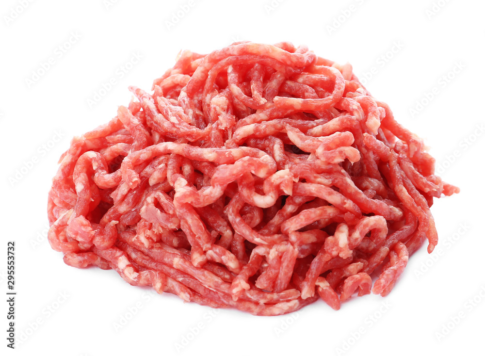 Fresh raw minced meat on white background Fresh raw minced meat on white background