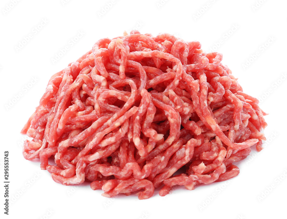 Fresh raw minced meat on white background Fresh raw minced meat on white background