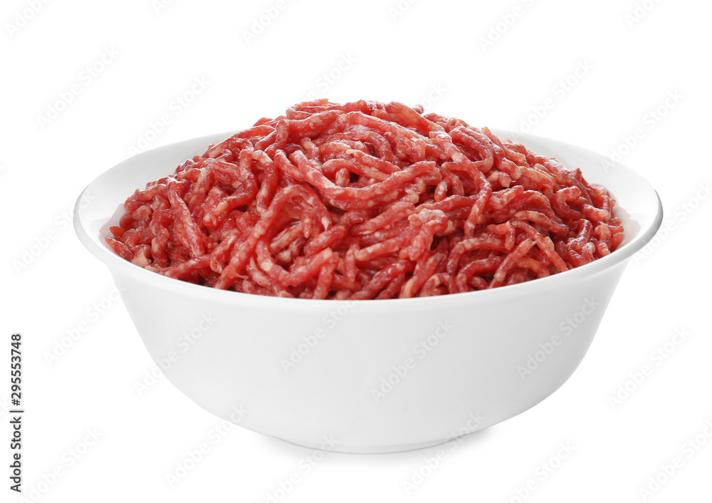 Fresh raw minced meat on white background Fresh raw minced meat on white background