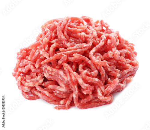 Fresh raw minced meat on white background © New Africa