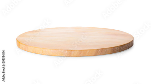 Empty clean wooden board isolated on white