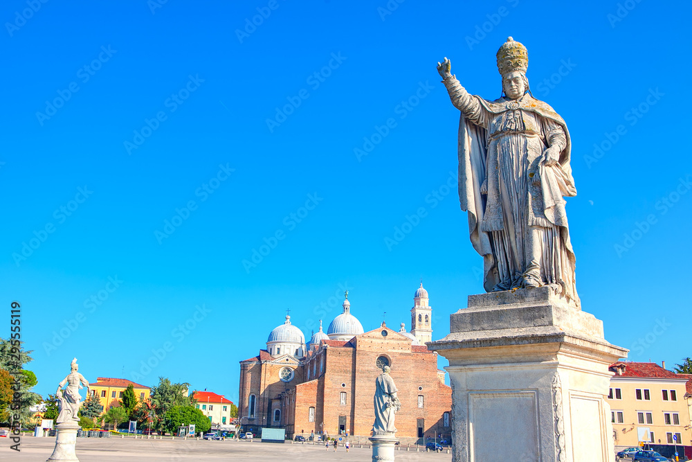 Naklejka premium Statue of Pope Clemente on Prato della Valle in Padua Italy 